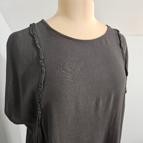 Grade & Gather Black Women's Tunic Dress Pockets Large Minimal Goth Witchy - Picture 5 of 15